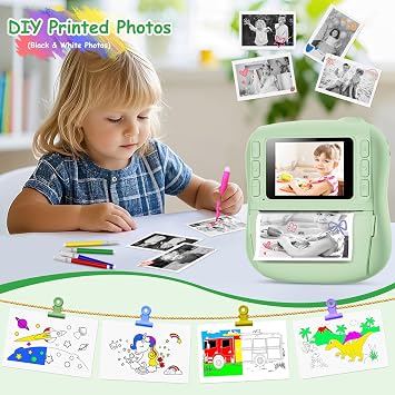 Hangrui Kids Camera Instant Print with 32GB Card for Girls & Boys Age 3-8