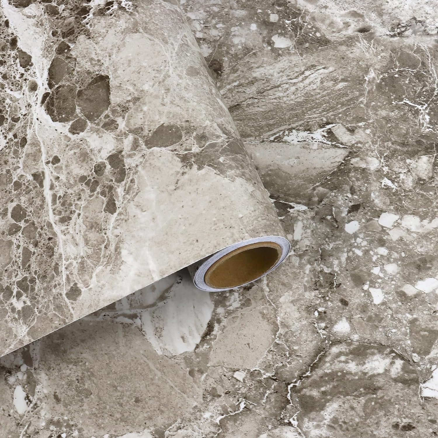 Light Brown Marble Granite Contact Paper for Countertops Matte Self Adhesive Marble Wallpaper Peel and Stick Countertops for Kitchen Sticky Marble Vinyl Wrap for Table Desk 11.8"x118"