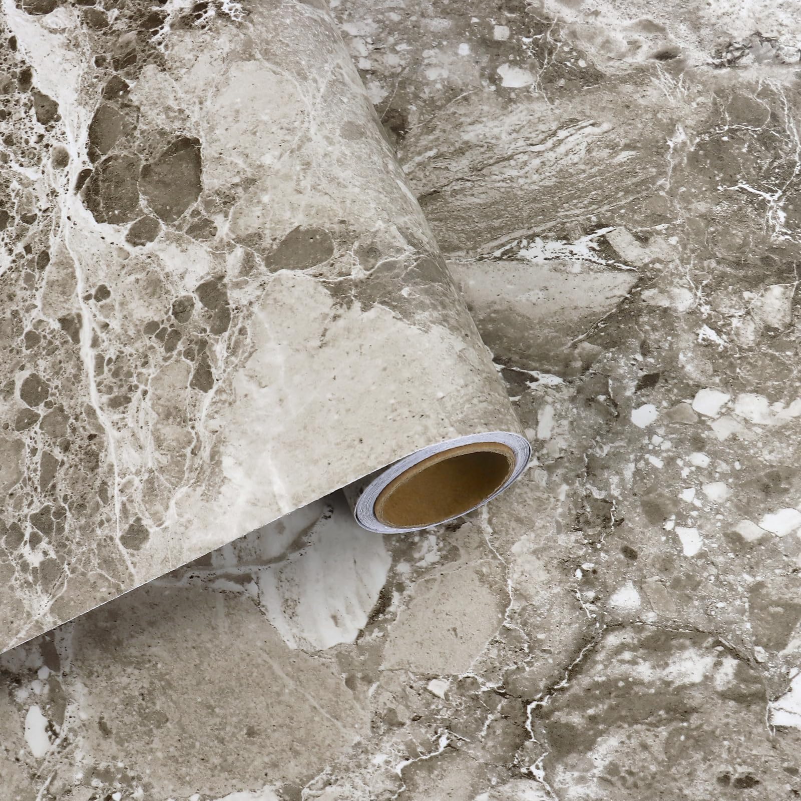 VaryFloral Marble Effect Peel and Stick Wallpaper 30cmx300cm Contact Paper Light Brown White Beige Marble Vein Sticky Back Plastic Matte Self Adhesive Vinyl Vintage Vinyl Wrap for Furniture Kitchen