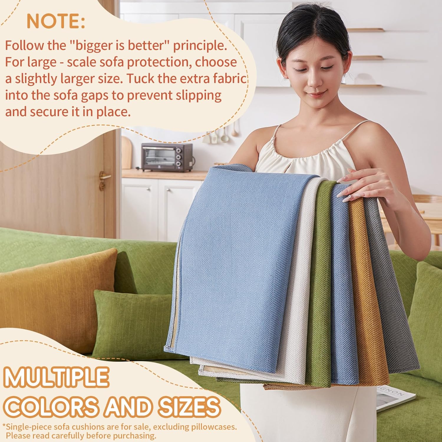 STACYPIK Mustard Yellow Sofa Cover for Dogs Non Slip Armrest Backrest Jacquard Couch Covers for 3 Cushion Couch Chenille Cat Love Seat Protector for Living Room L Shaped Sofa Slipcover-35.4x82.7IN