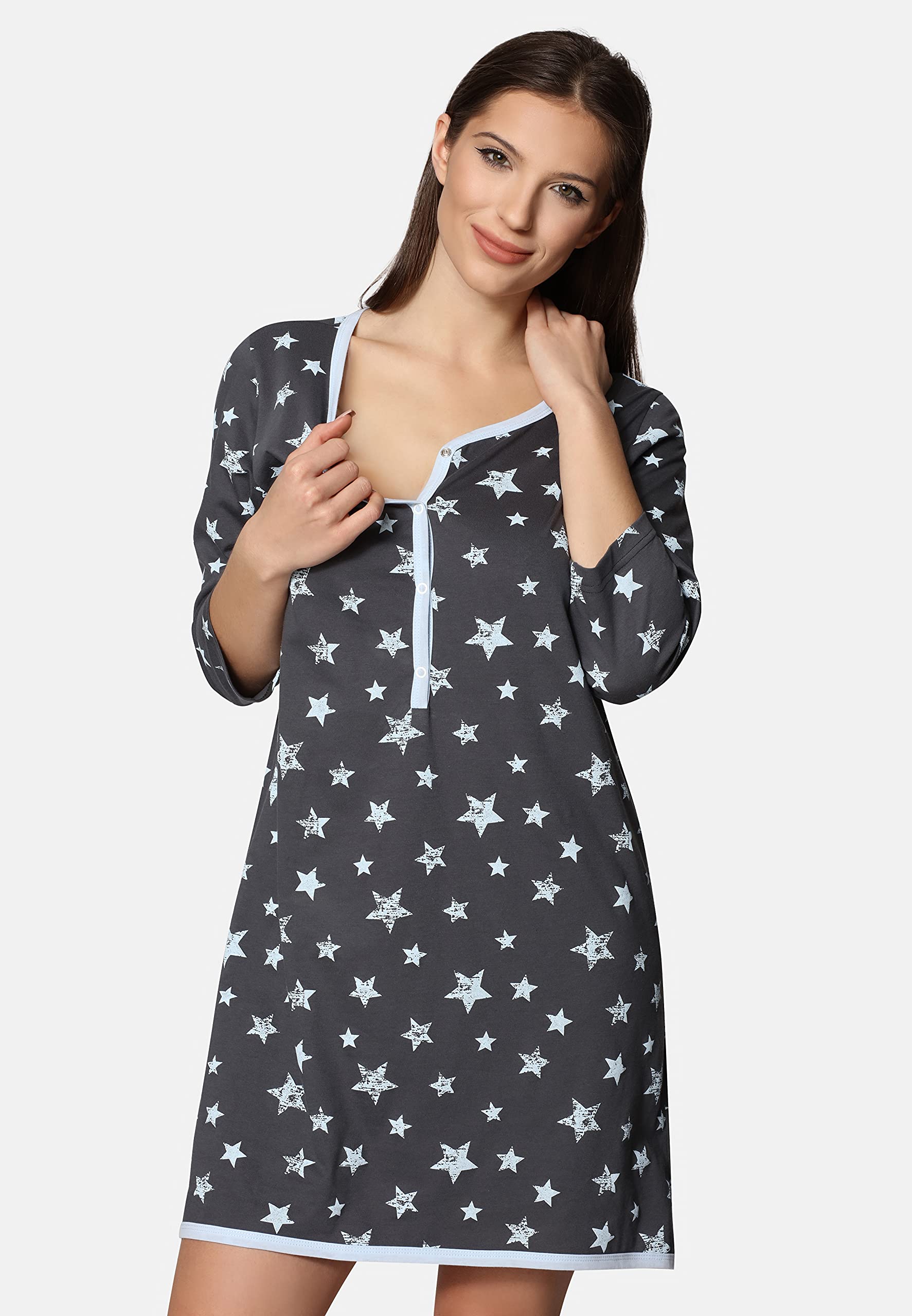 Be Mammy Camicia da Notte Premaman Funzione Allattamento BE20-176
