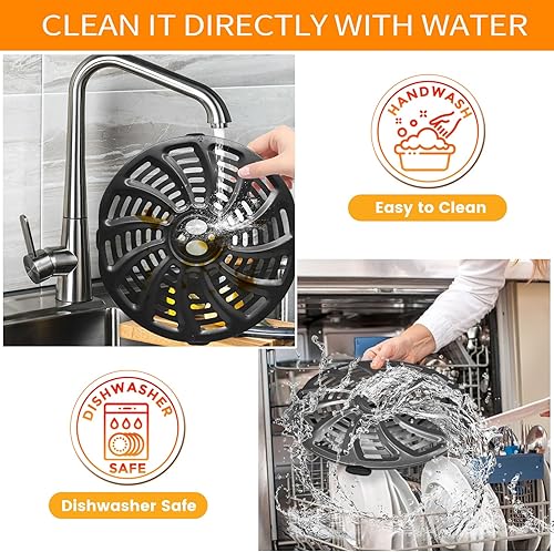 Miniatura 5 de ZuKaYeHome Placa de parrilla para freidora de aire Gourmia GAF566 GAF536 GAF556 5QT freidora de aire, antiadherente de 8.8 x 8.4 pulgadas, piezas de