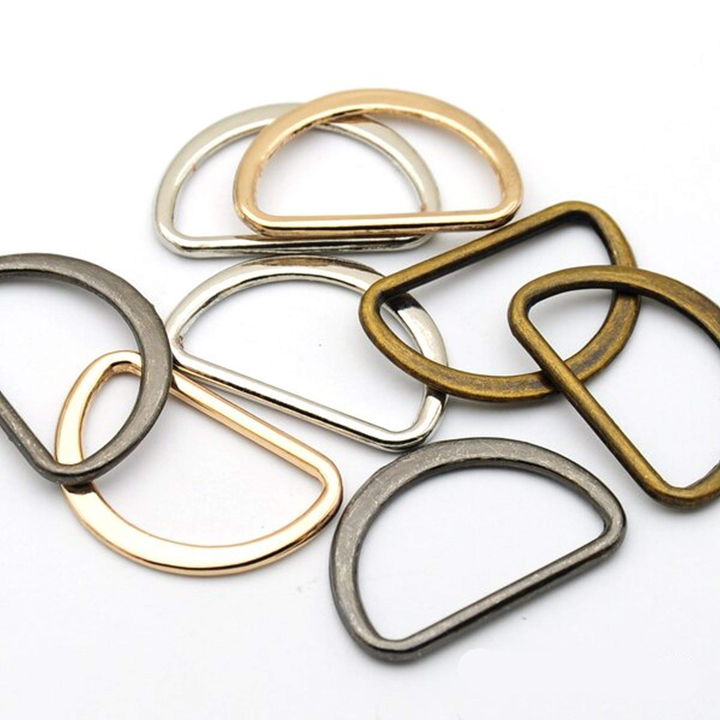 Homewaretakeaway Black Flat Alloy Metal D-Rings Welded Buckles ~ 17Mm High X 32Mm Wide ~ Leathercraft Webbing ~ Silver, Gold, Brass, (10, )