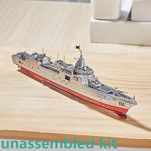 Miniatura 2 de TECKEEN 1 1000 Kits de buques de metal 3D C22210 055 Modelo de destructor Simulación de barco de combate Exposición de ciencia militar (kit sin