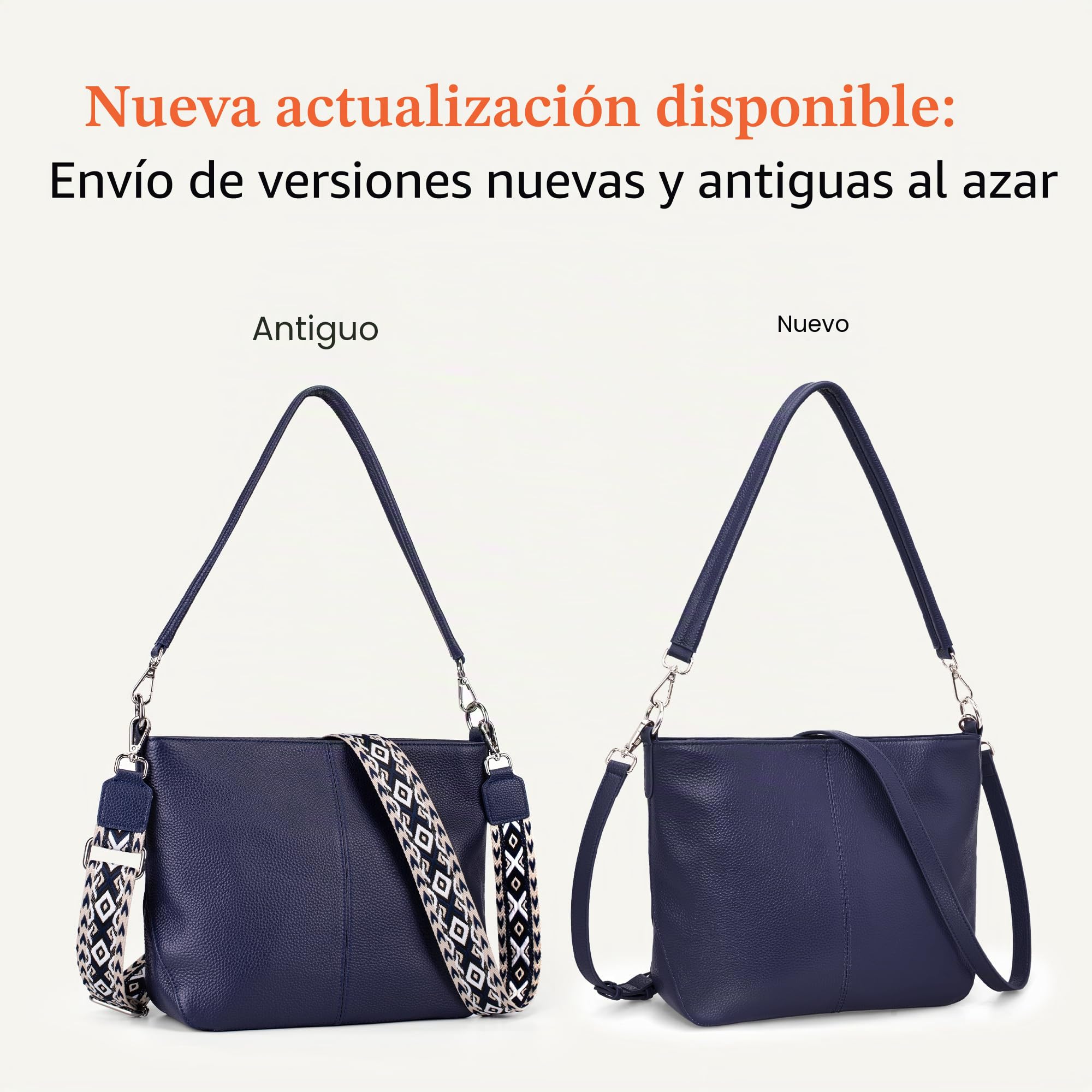 befen Bolsos cruzados de piel auténtica para mujer, bolsos de hombro para mujer, bolso pequeño y bolso de mano para mujer con 2 correas