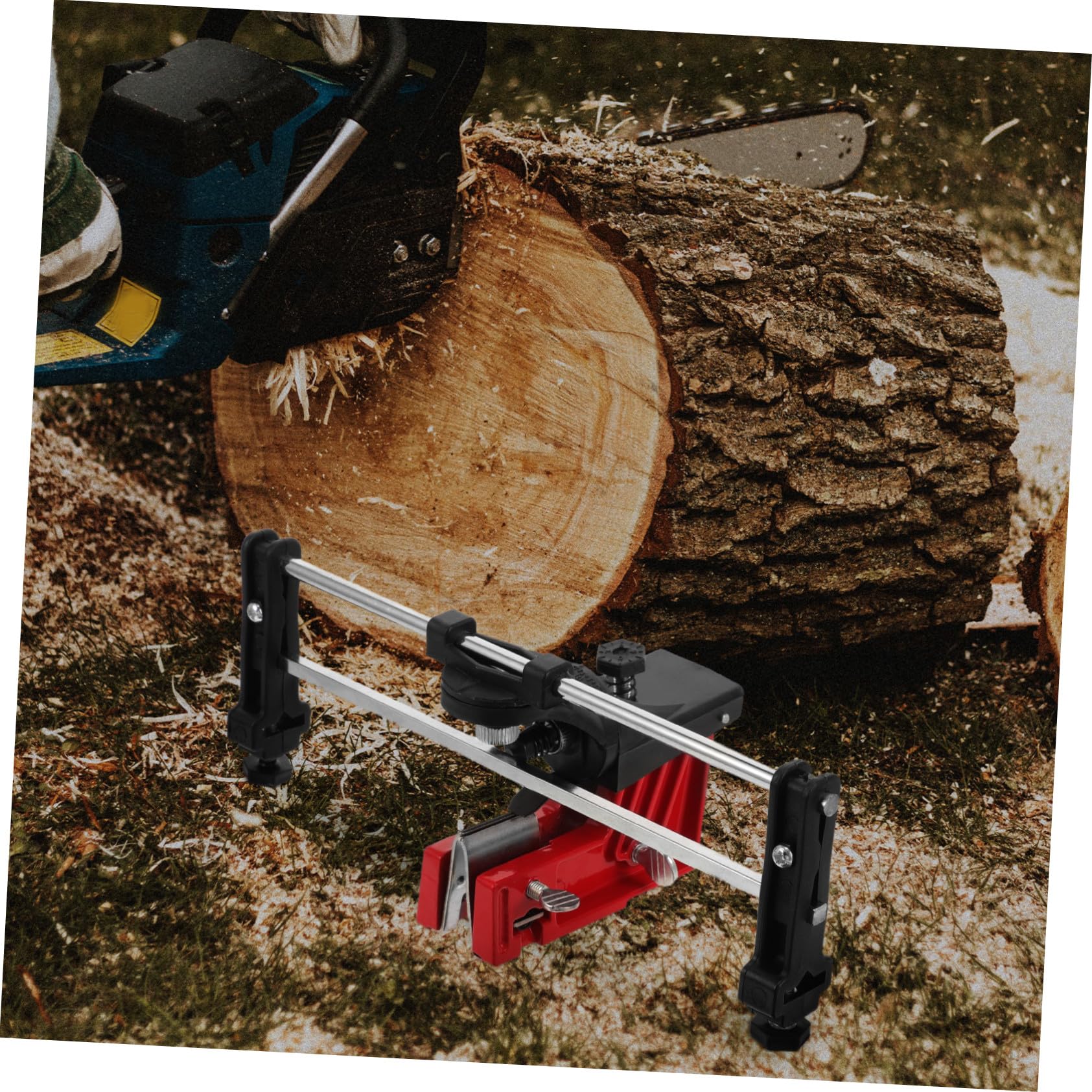 Affûteur de Chaîne de Tronçonneuse Portable Guide pour Usage Jardin Compatible Multi-chaînes Outil Manuel Pratique Solide