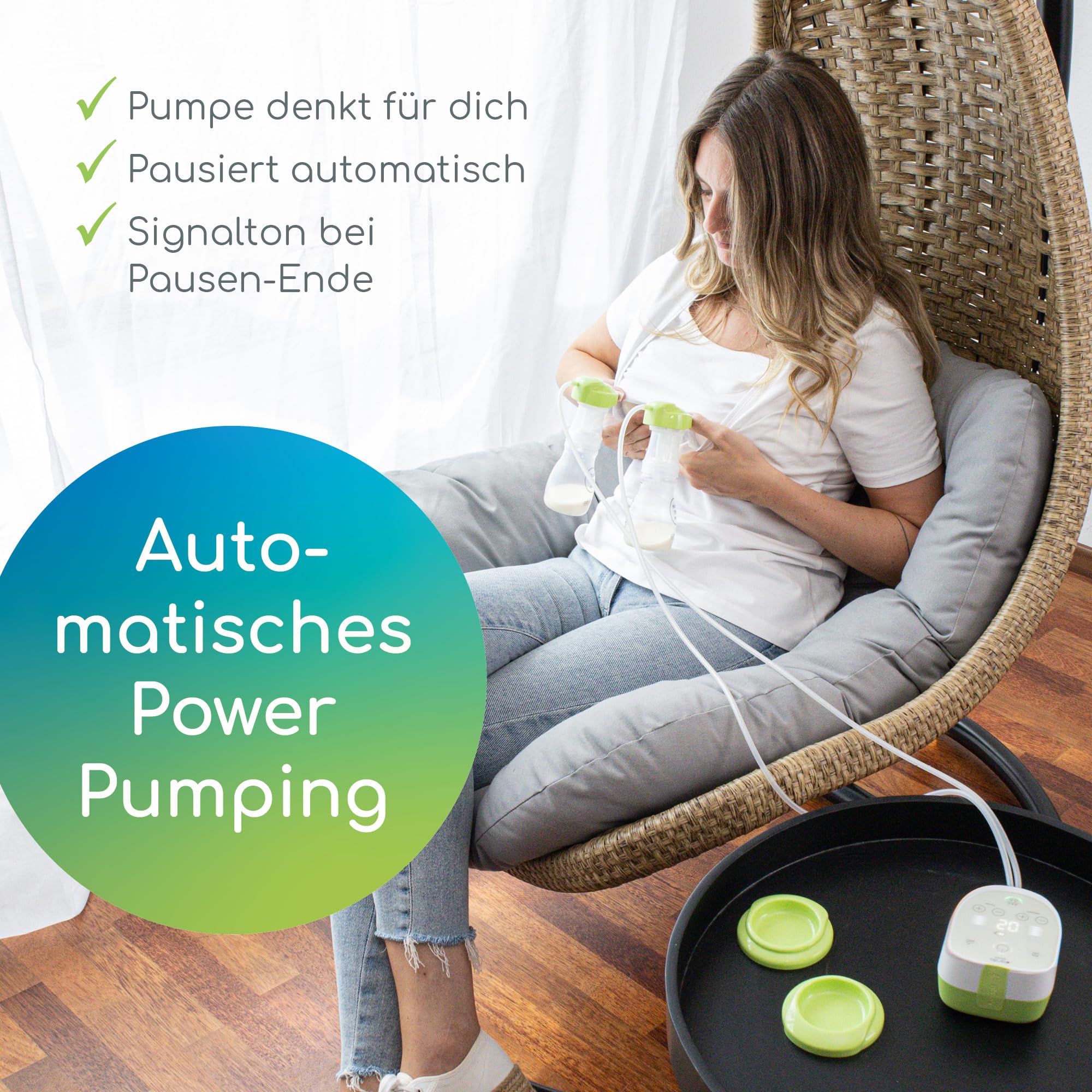 Ardo ALYSSA DOUBLE elektrische Doppel-Milchpumpe - App-Steuerung & Power Pumping - Schweizer Qualitätsversprechen - sanft, sicher und leise - elektrische Muttermilch-Brustpumpe