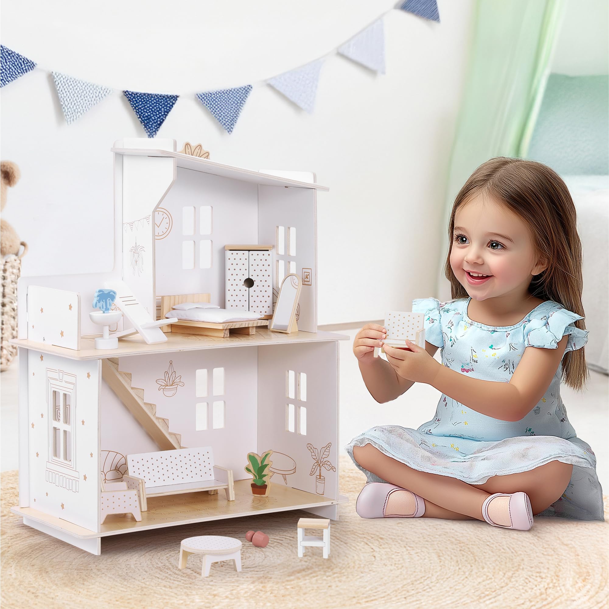 Bambole Reborn Bamboline Vestite In Bianco Per Casa Delle Bambole - Foto 6