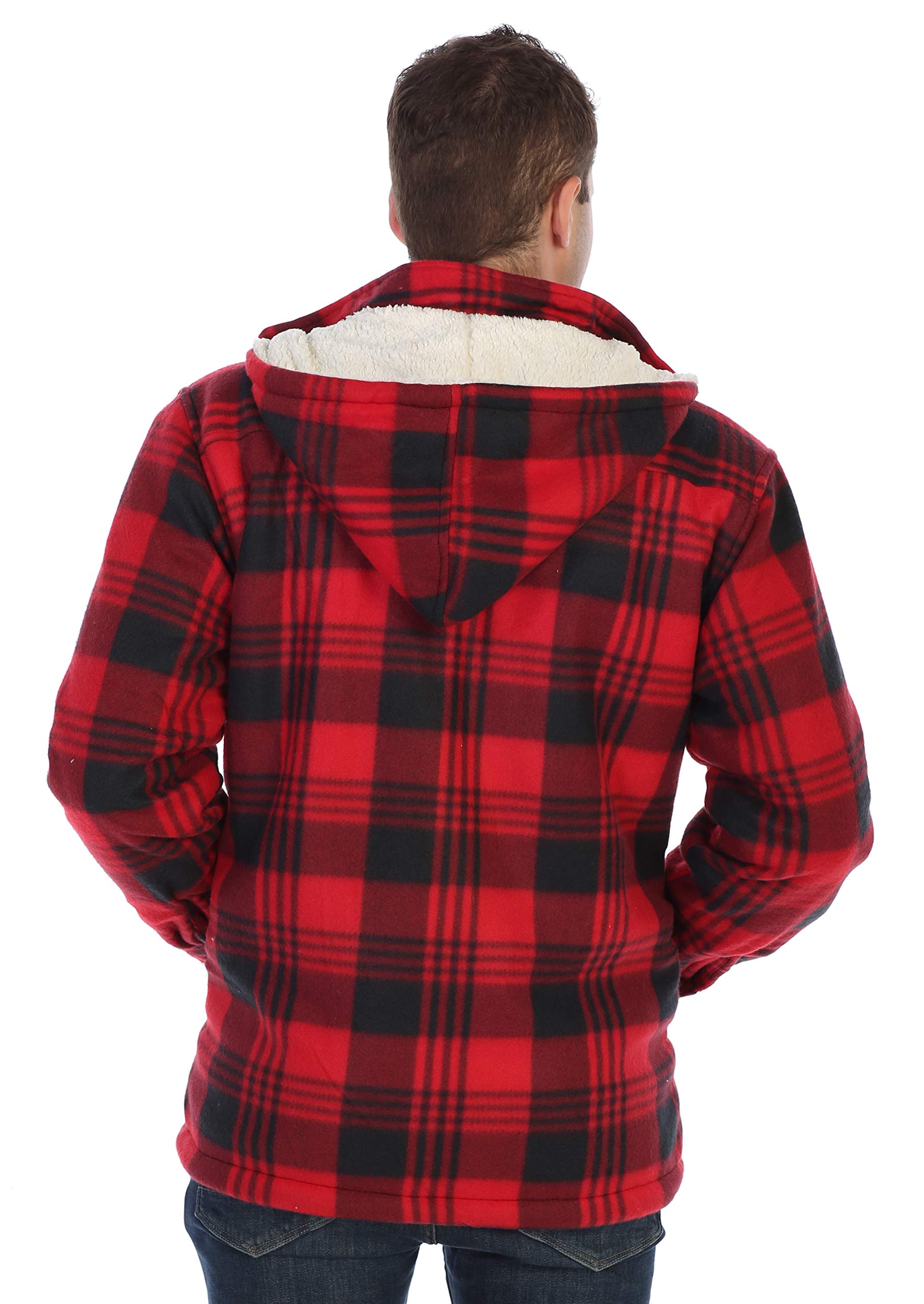 Gioberti Chaqueta para hombre con forro de franela Sherpa con capucha desmontable