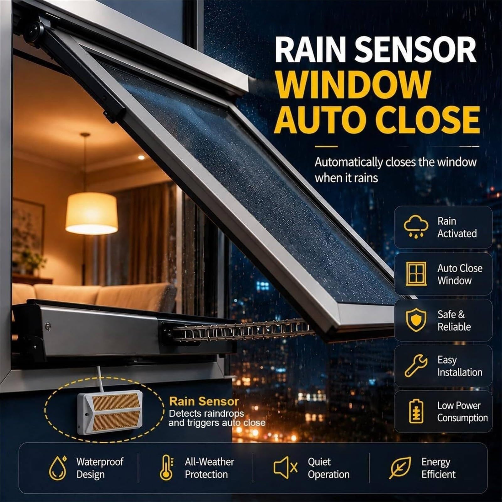 Abridor de Ventana Electrico 24V Motor Cadena Tragaluz Opener