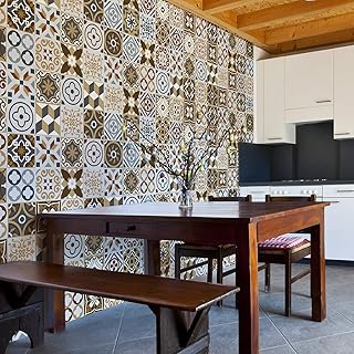 Walplus rimovibile autoadesivo arte murale decalcomania vinile DECORAZIONE CASA fai-da-te VIVENTE cucina camera da letto carta parati Azulejo MARRONE MIX Mosaico Mattonelle della parete 48pcs 15cm x