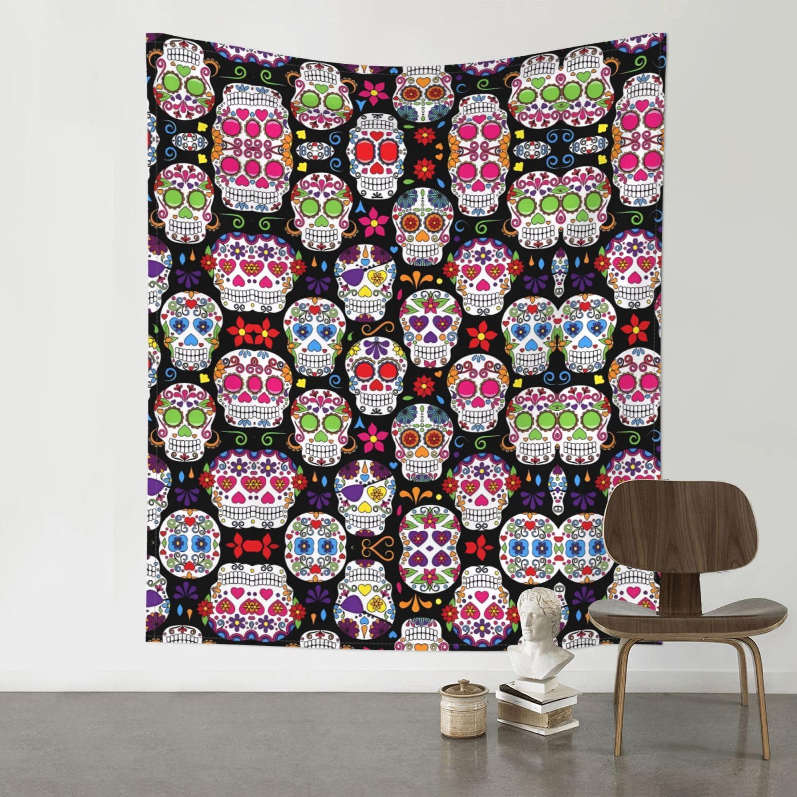 HJFCZH Sugar Skulls Prints 60x51in Wall Tapestry Bohemian Throw - Dorm Decor, Beach Blanket, Sofa Cover & Unique Gift