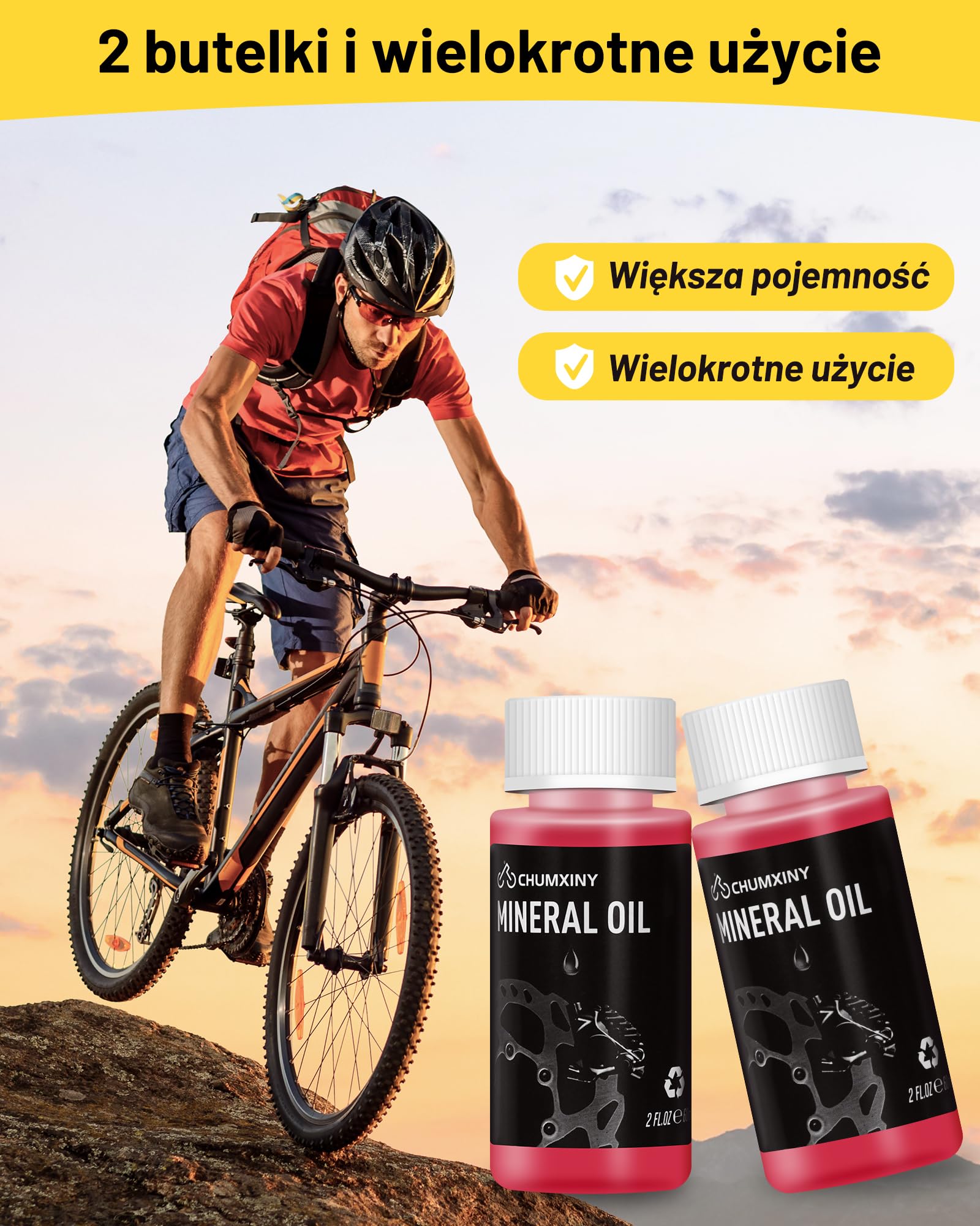 CHUMXINY Rower Zestaw do odpowietrzania Hamulców dla Tektro-TRP Hamulców Hydrauliczn.Zawiera 120 ml Mineralnego płynu Hamulcowego, przezroczysty lejek i Metalowe złącze.