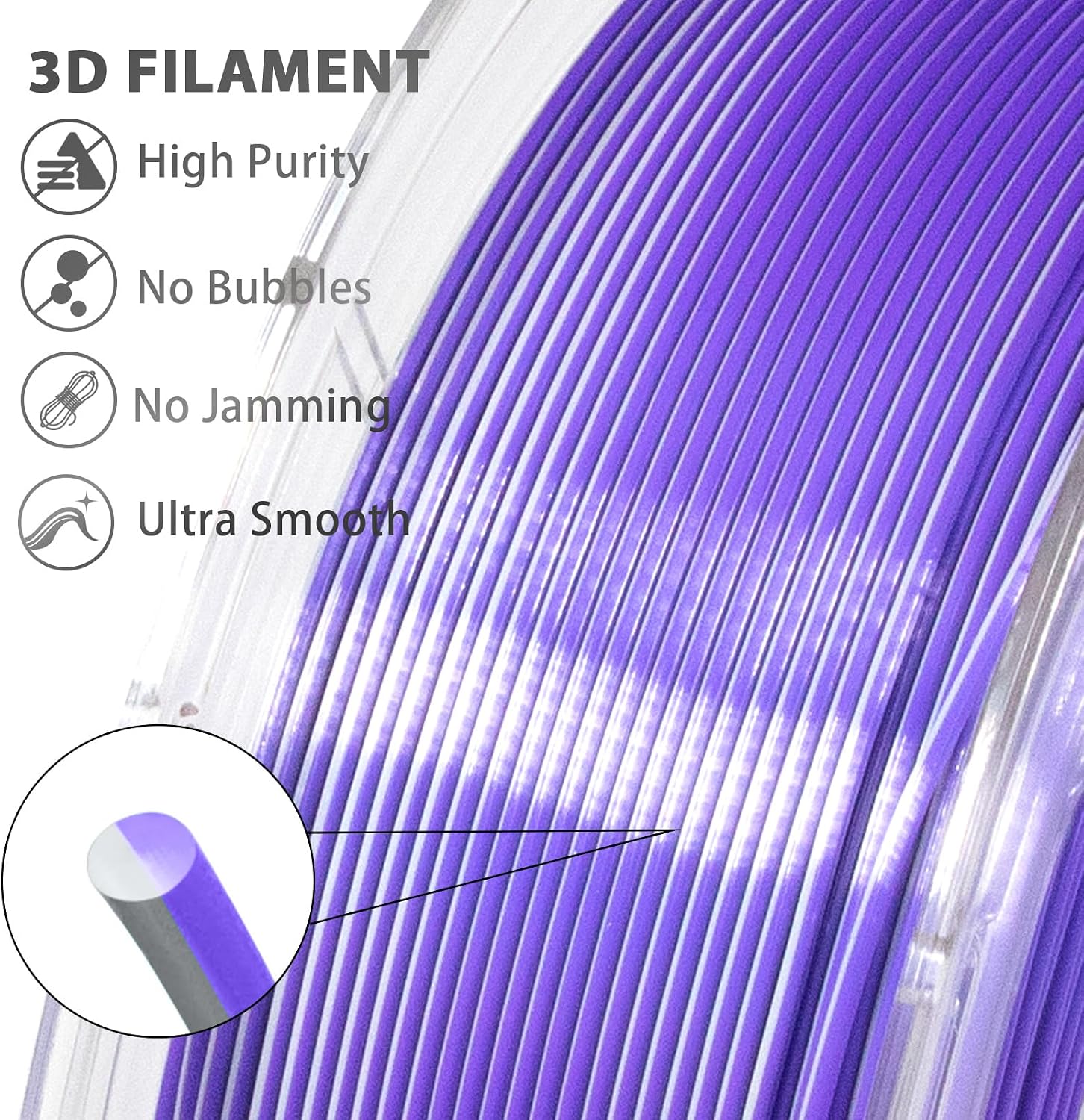 iSANMATE PLA Filament 1.75mm Dual Color Filament, Shiny Silk PLA 3D Printer Filament, Coextruded Filament 3D Printing Filament Magic PLA, 1 kg/Spool (Purple and Silver)