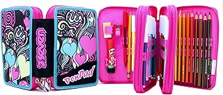 Astuccio 3 zip Pen Pad Nero Fantasy Seven