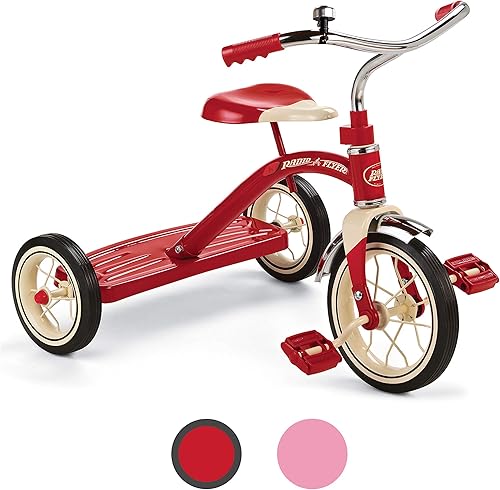 Radio Flyer Triciciclo rojo clásico de 10 pulgadas para niños de 2 a 4 años bicicleta para niños pequeños