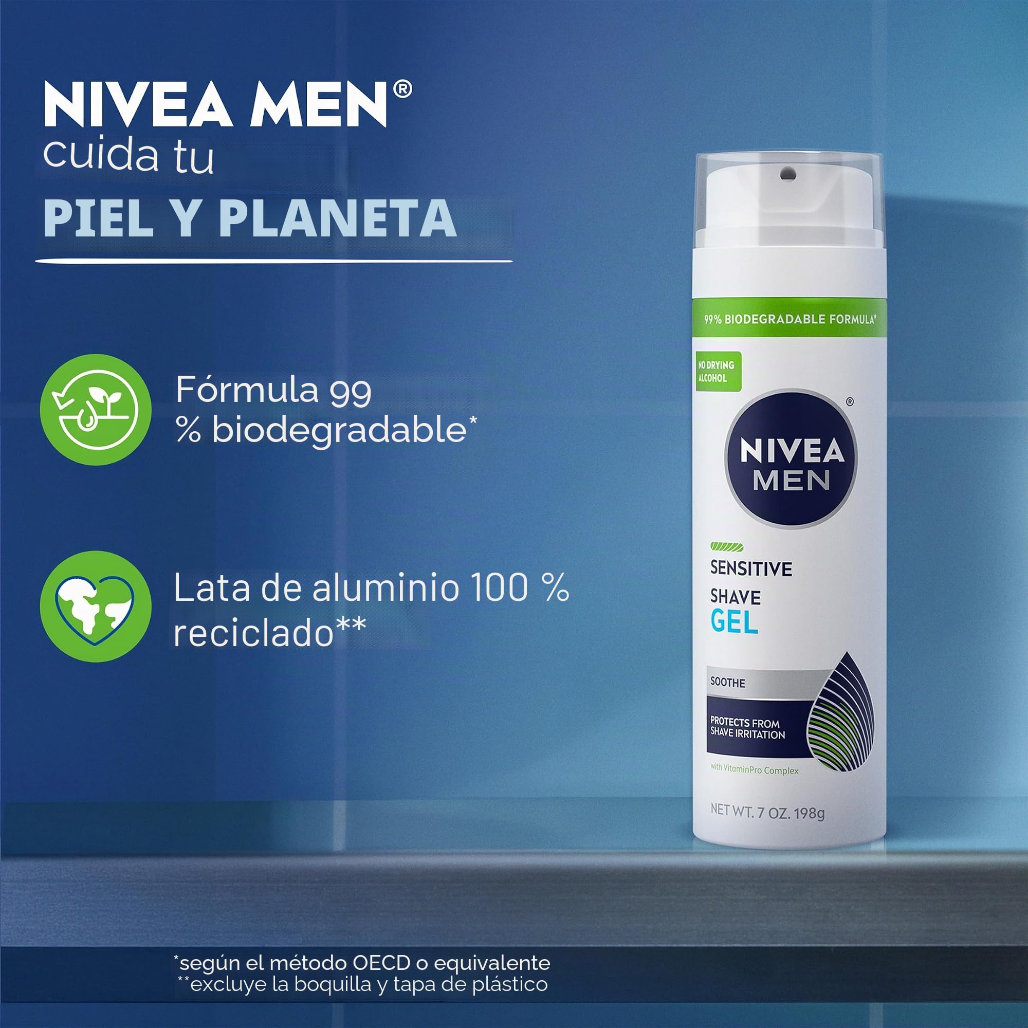 Nivea Men NIVEA uomini rasatura Sensitive Gel - protegge la pelle sensibile Da Shave Irritazione - 7 once. Can (pacchetto di 3)