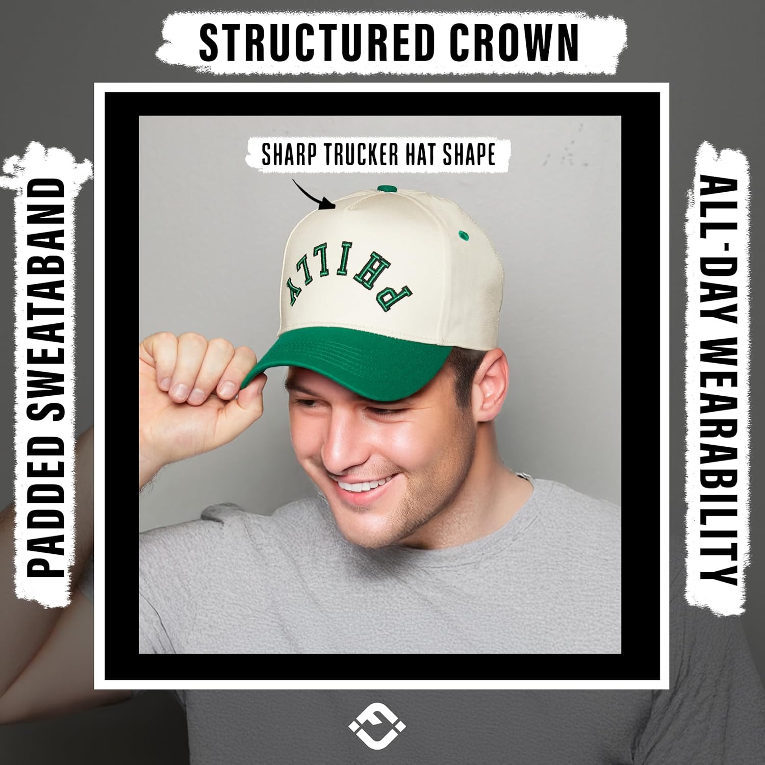 Funky Junque Upside Down City Trucker Hat for Men and Women – Unisex 3D Embroidered Gameday Baseball Cap, Retro Snapback Hats