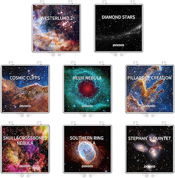 POCOCO Galaxy Star Projector + Fixed Star and Nebula Series Discs | 8 Discs Total, Rechargeable, 1W Soft Light, 2 Megapixel Lens, 5K Discs, Realistic Galaxy