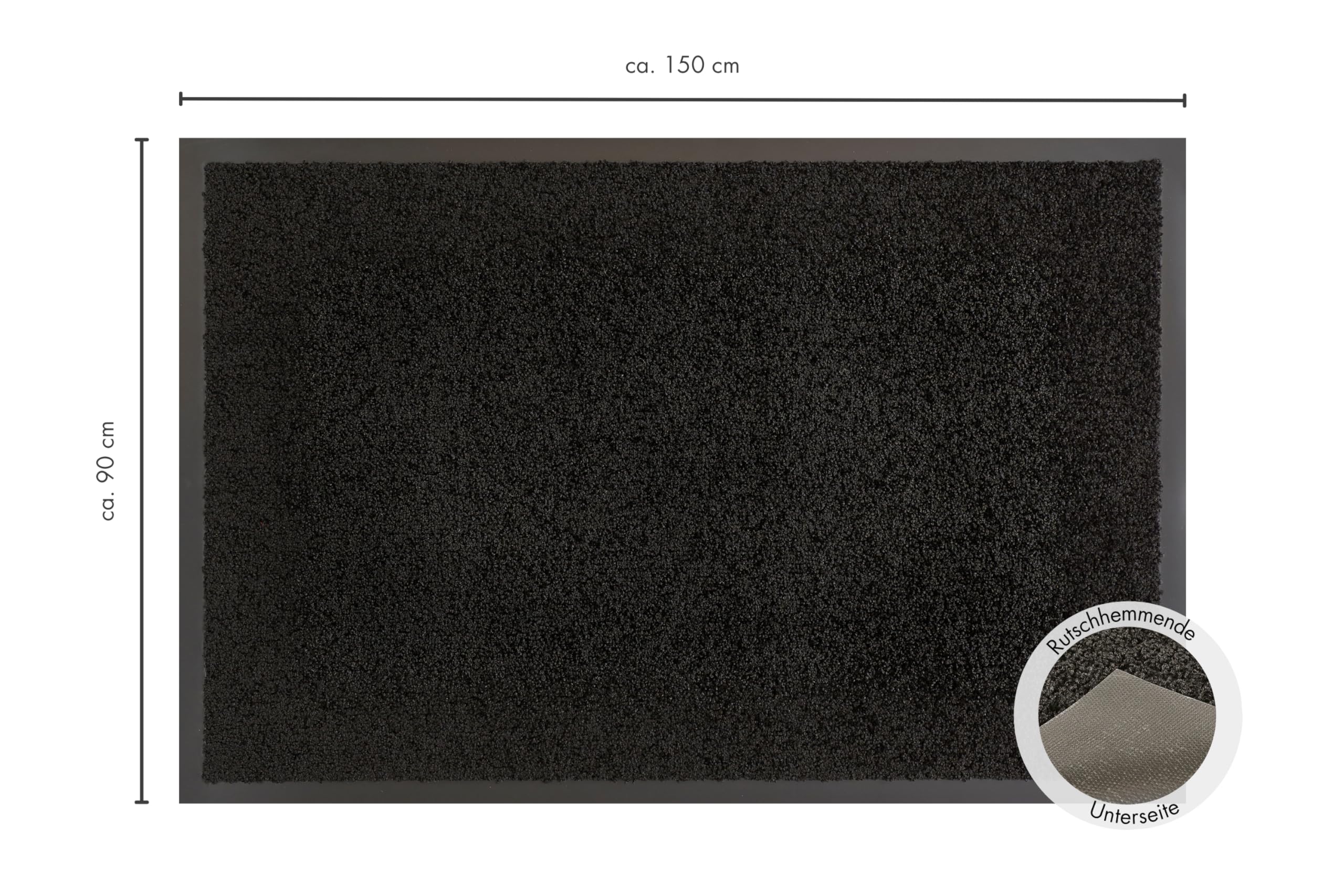 andiamo Felpudo Verdi – Felpudo para la Entrada de la casa – Ideal como Felpudo Interior o como Felpudo en Exteriores Cubiertos – Felpudo para Puerta de casa 90 x 150 cm, Color Negro 2
