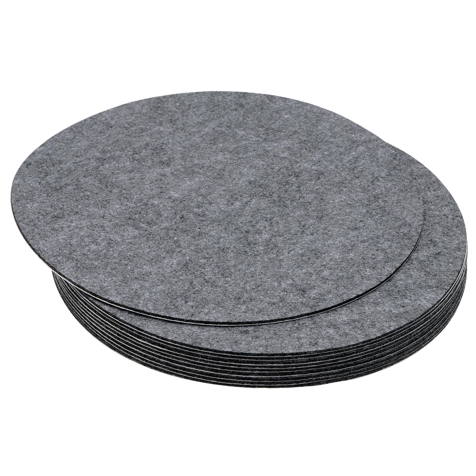 PATIKIL 12 Inch Diameter Lamp Base Felt, 10Pack 2mm Thickness Round Soft Adhesive Non-Slip Anti-Scratch Backed Felt for Lamp Furniture DIY Craft, Grey