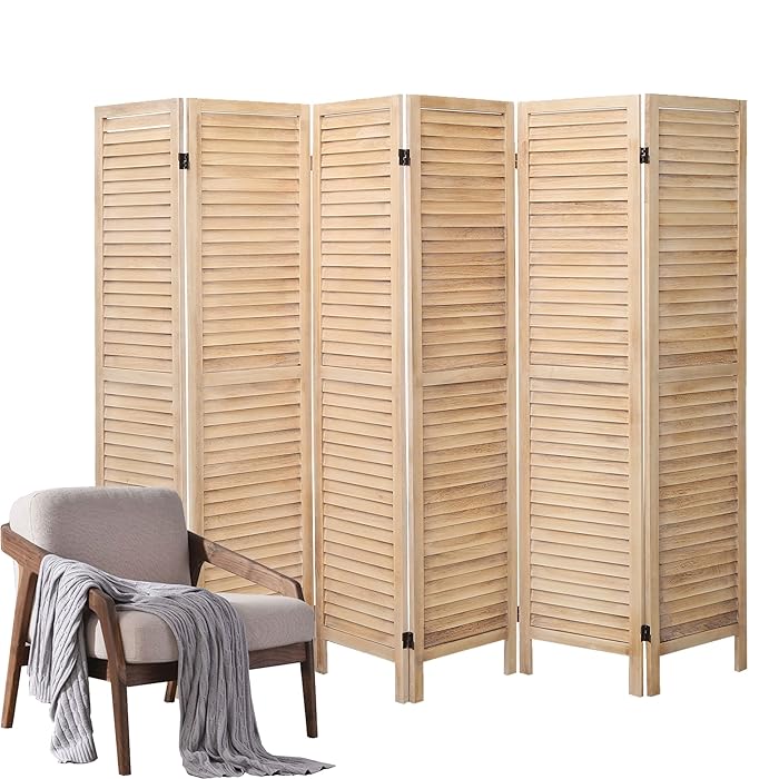Buy 6 Panel Room Divider 5.6 Ft Tall Wood Room Divider Room