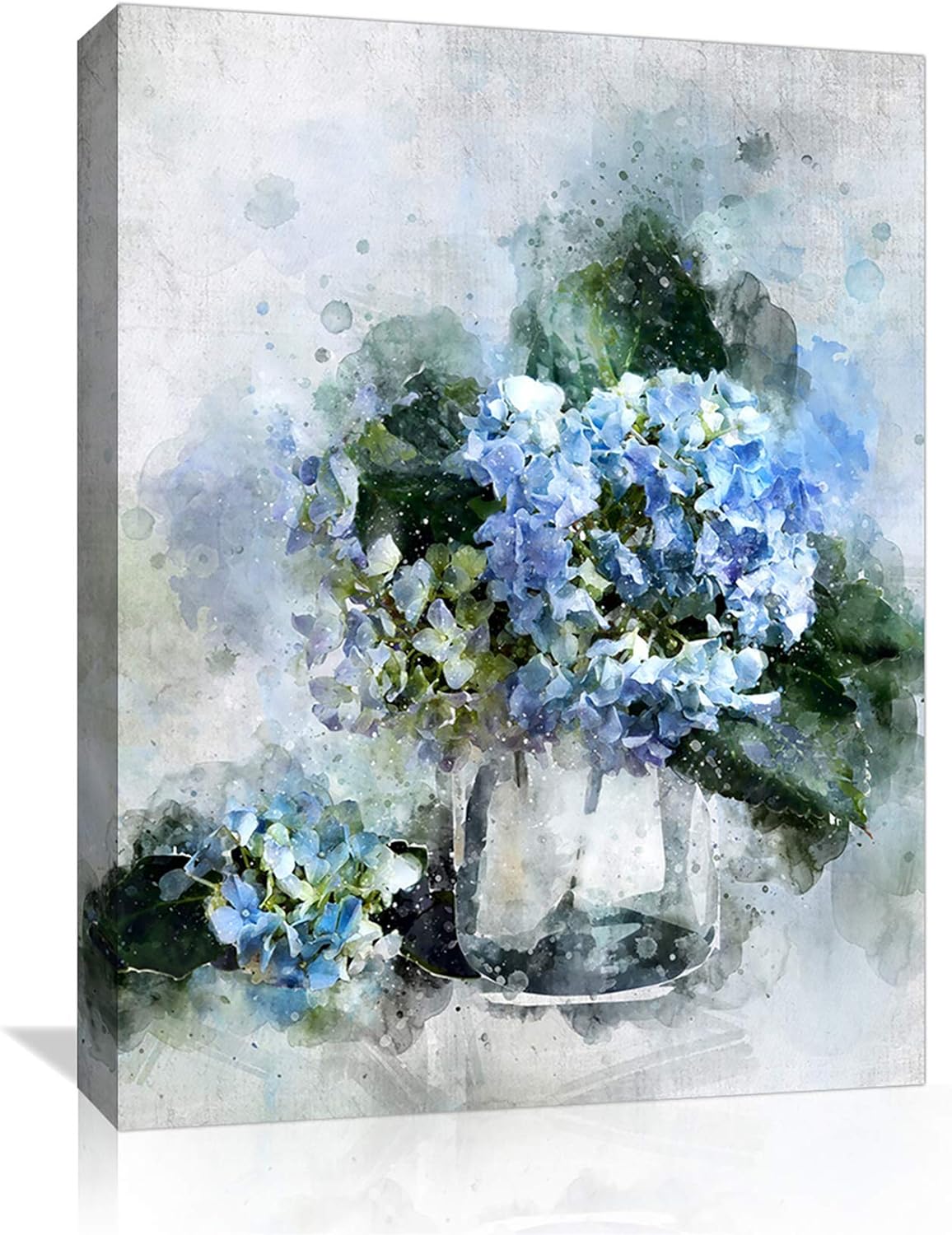 (Similar item). Canvas Wall-Art for Bathroom Bedroom Office Living Room Decor, Paintings Framed Modern Farmhouse Wall Art, Blue Flower Wall Decor Picture Artwork for Home Art Prints with Wood Frame Size