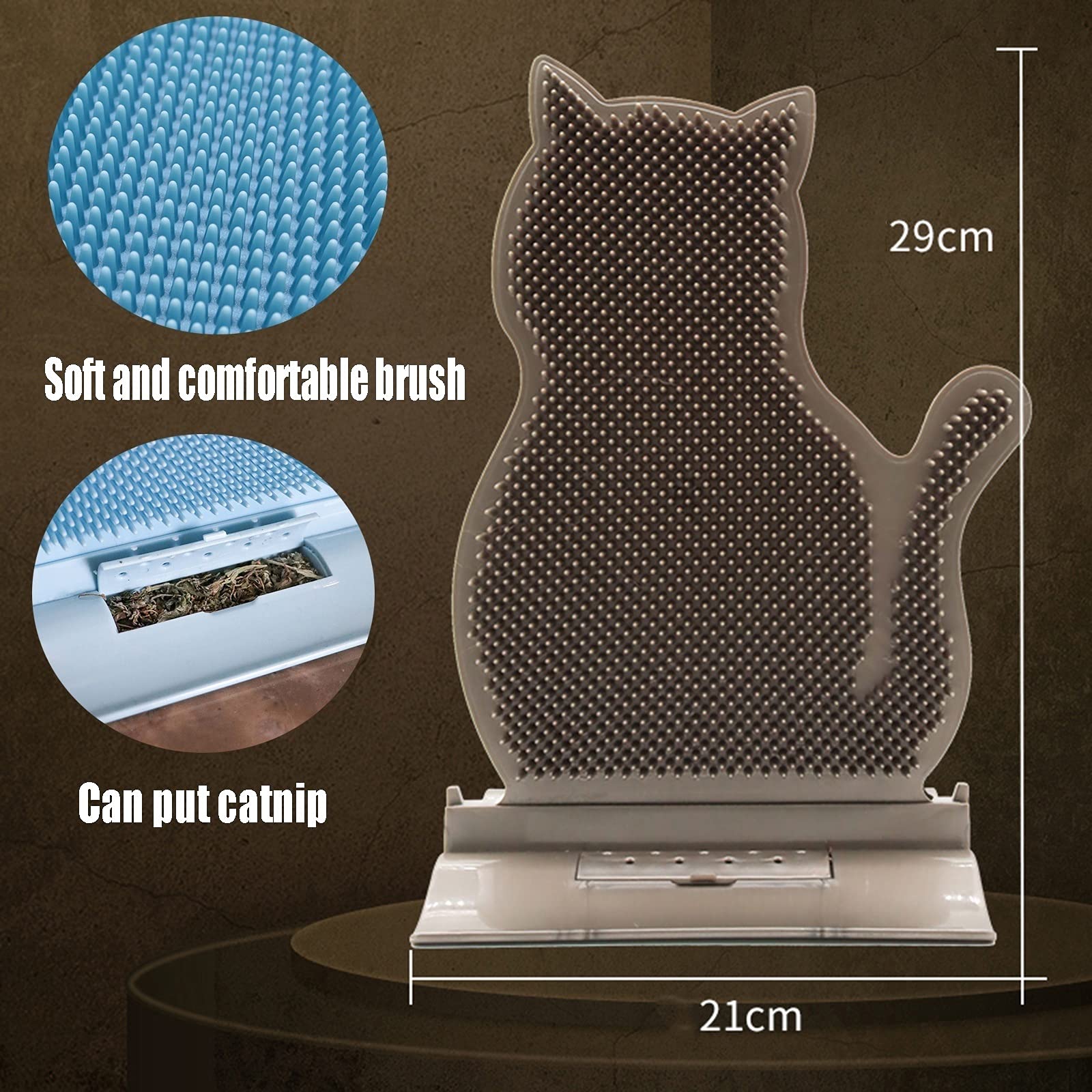 Katzenbürste Katze Selbstkosmetikerin - 3 In 1 Funktionskatze Bogen, Kurzhaarige Langhaarige Katze Ecke Pflegebürste, Glas Ecktürplatte Katze Gesicht Massage Kratzer (Color : Door cat Brush)