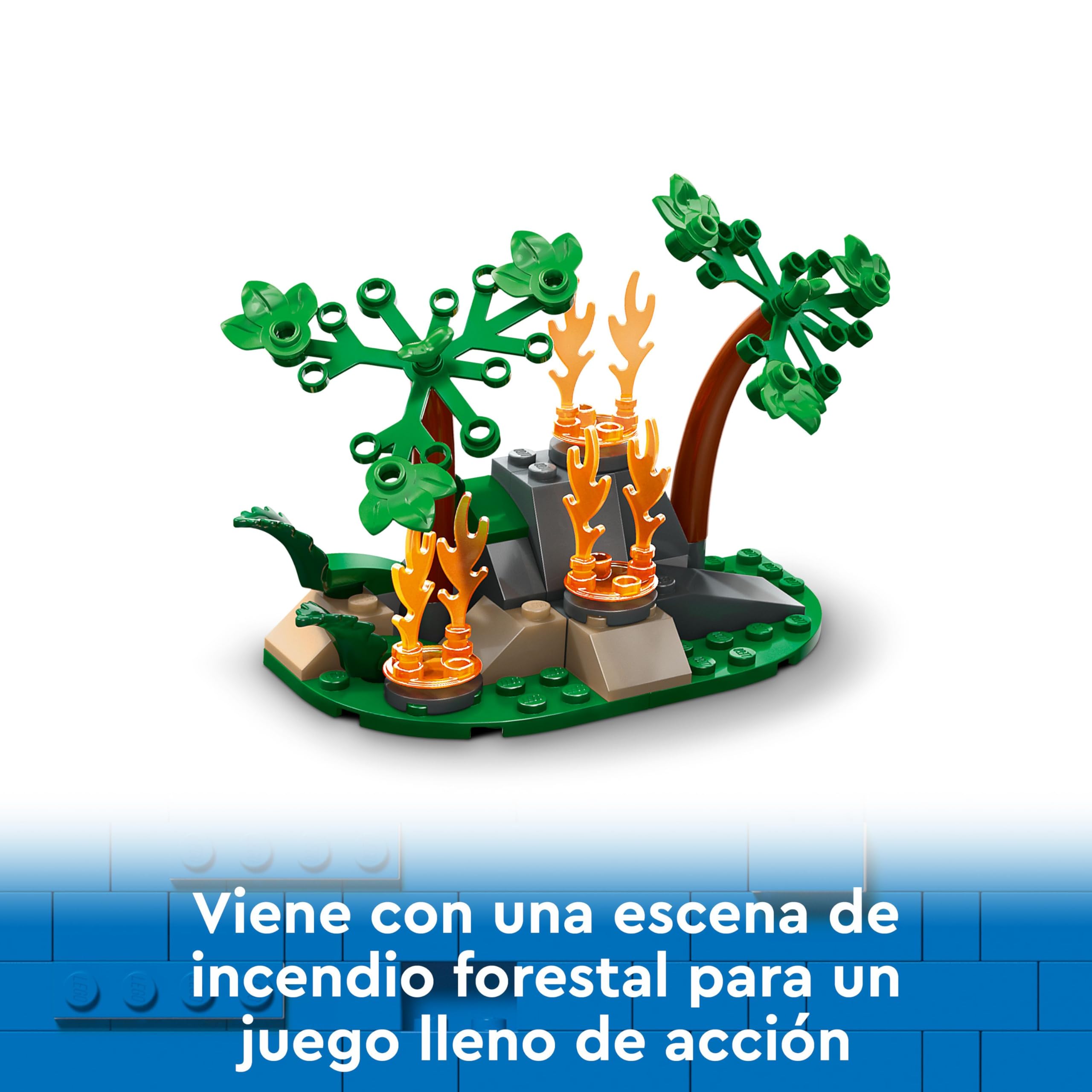 LEGO City Avión de Rescate de Bomberos de Juguete, Regalo de Cumpleaños para Niños y Niñas de 6 Años o Más, Juego de Construcción con 3 Minifiguras de Piloto, Bombero y Operador de Extintor 60413