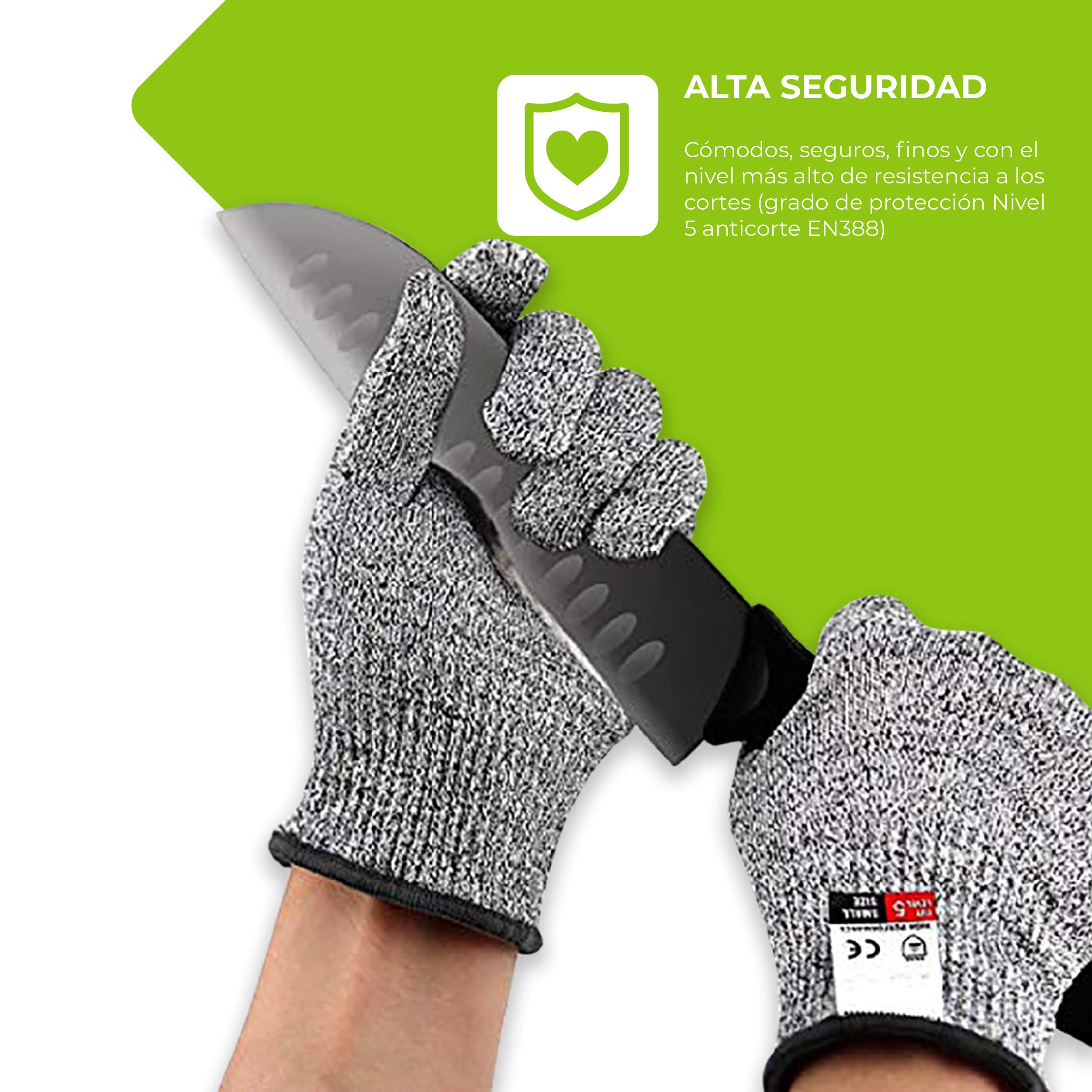 OnlyBP® Gants de protection anti-coupe (1 paire) - Gants résistants aux coupures Niveau 5 (M) Gris