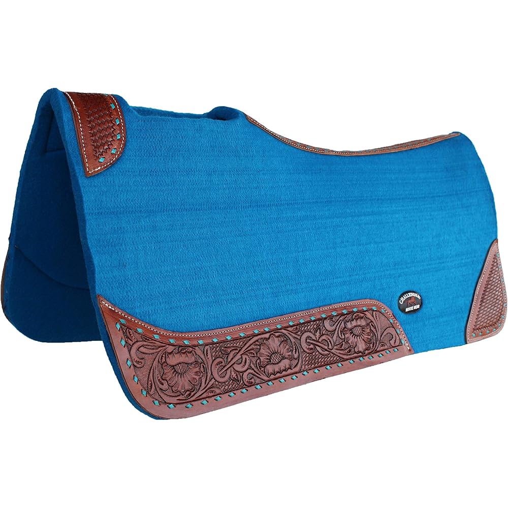 SELLE cheval épais contour western feutre laine thérapeutique 32 x 32