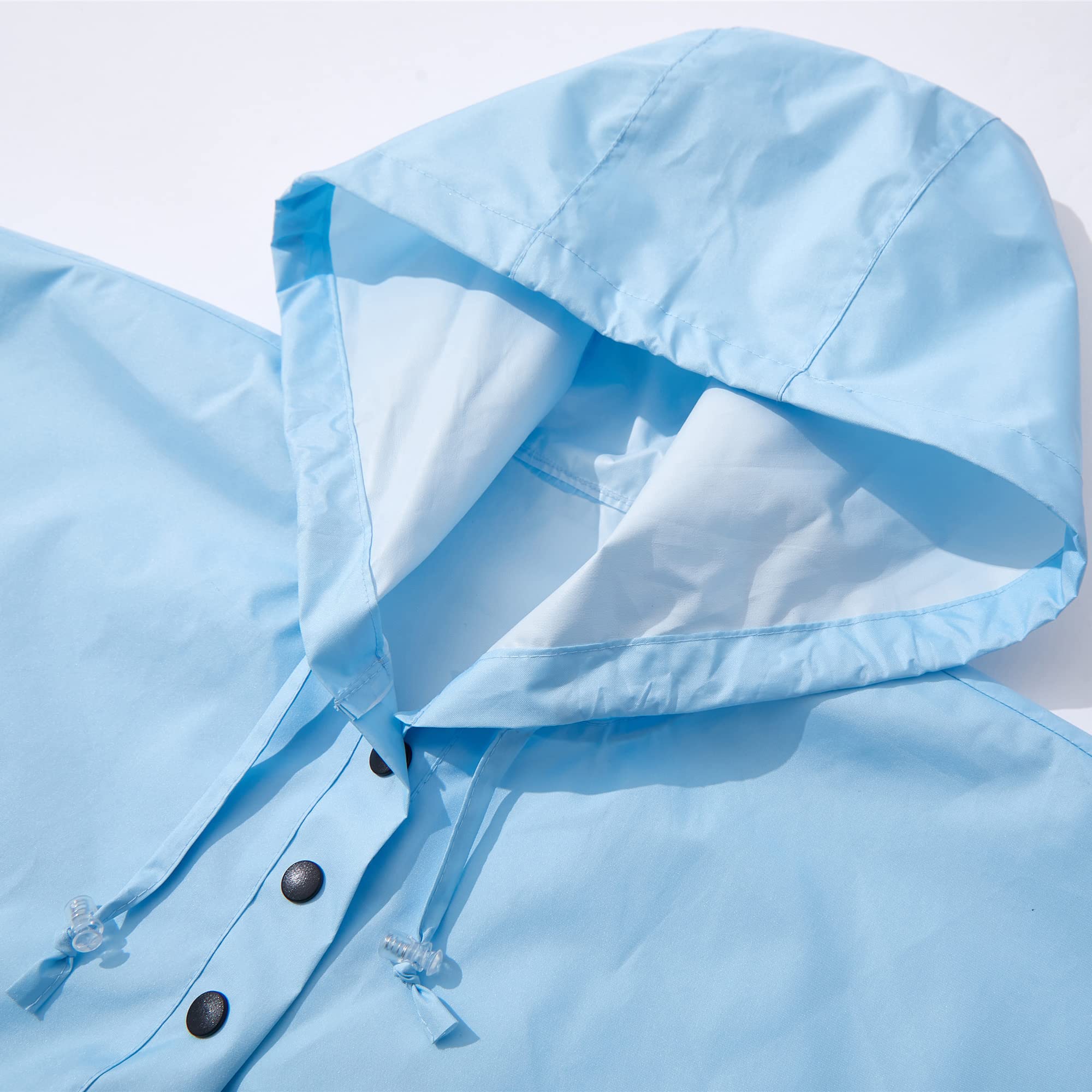 QIKADO Poncho Antipioggia Bambino, Poncho Pioggia Bambina con Cappuccio e Bottoni Portatile