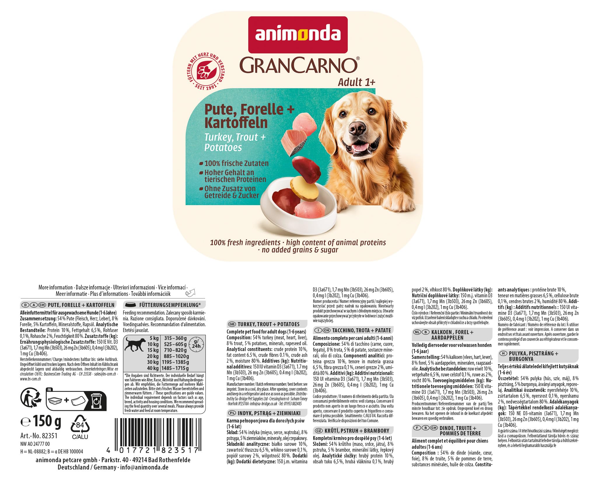 Animonda GranCarno Country Adult - csirke, vadhús és paszternák 6 x 150