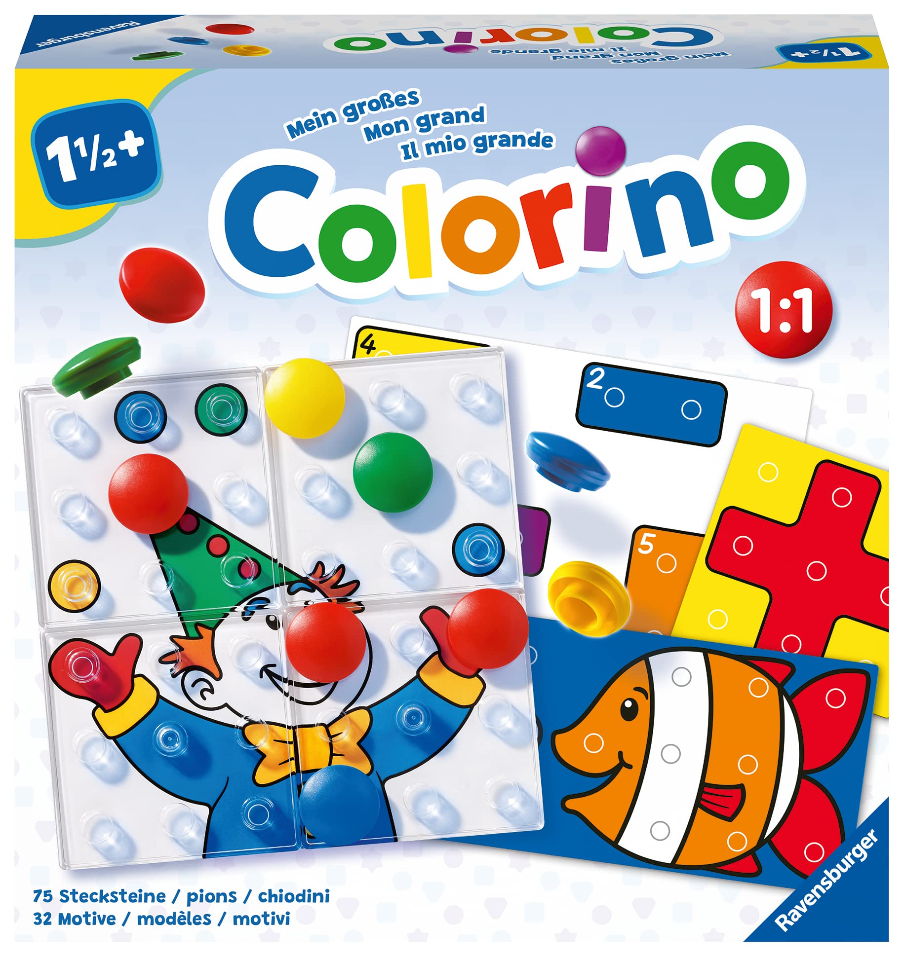 Ravensburger 20959 Mein großes Colorino, Mitwachsendes Lernspiel - So Wird Farben Lernen zum Kinderspiel - Der Spieleklassiker für Kinder ab 1,5 Jahren