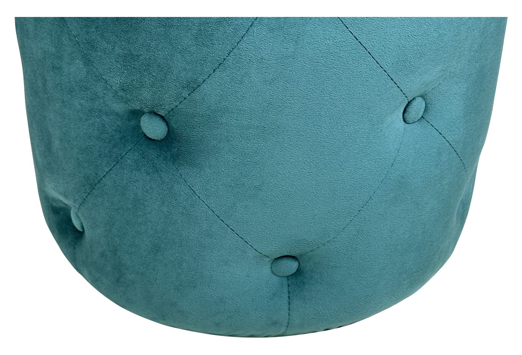 SAMIRA Pouf in velluto capitonné verde petrolio, poggiapiedi mod. Honey