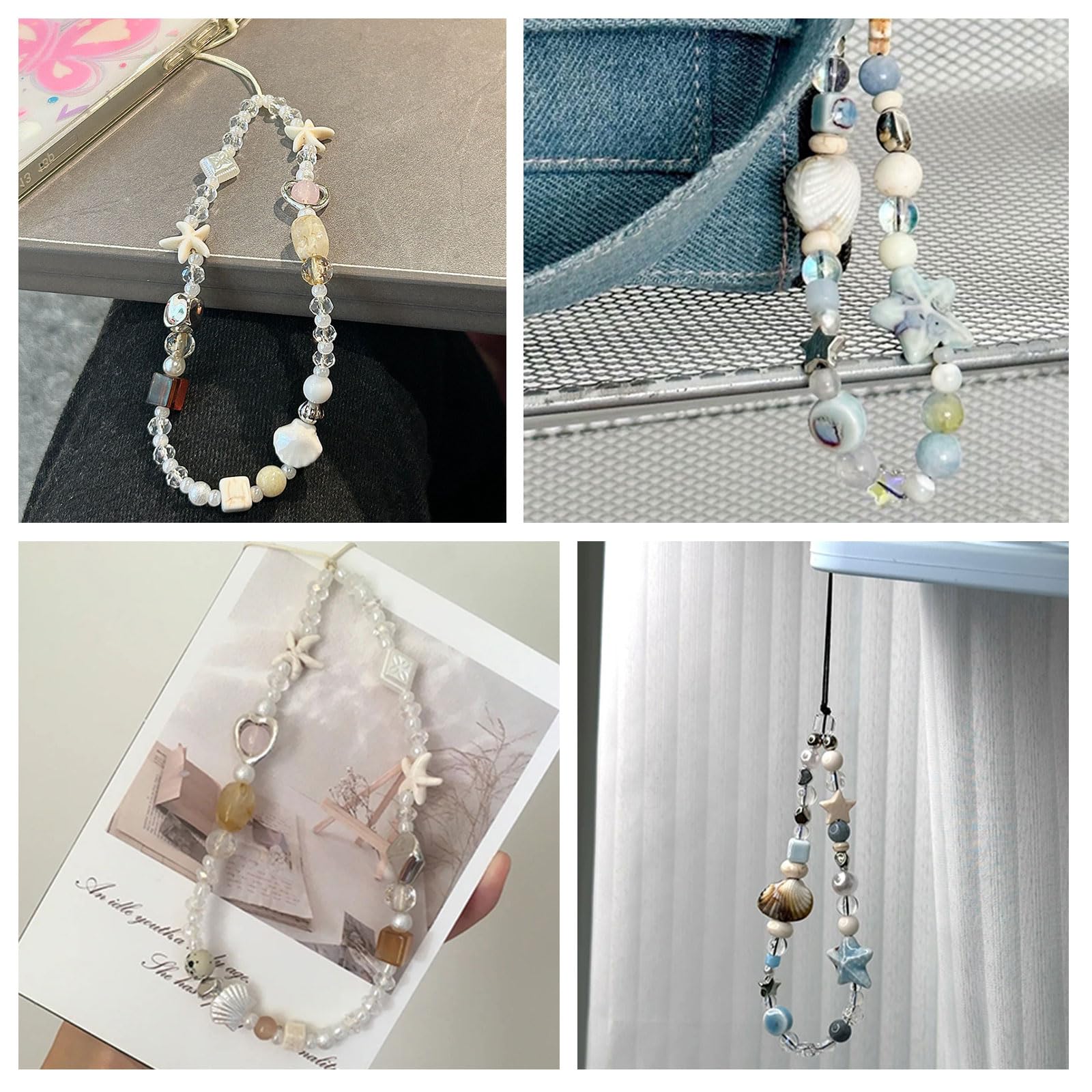 Strap pour téléphone Portable, Dragonne de Caméra, Collier de Perles, Accessoire Mignon, Pochette de Téléphone Universel pour iPhone 17 Pro Max