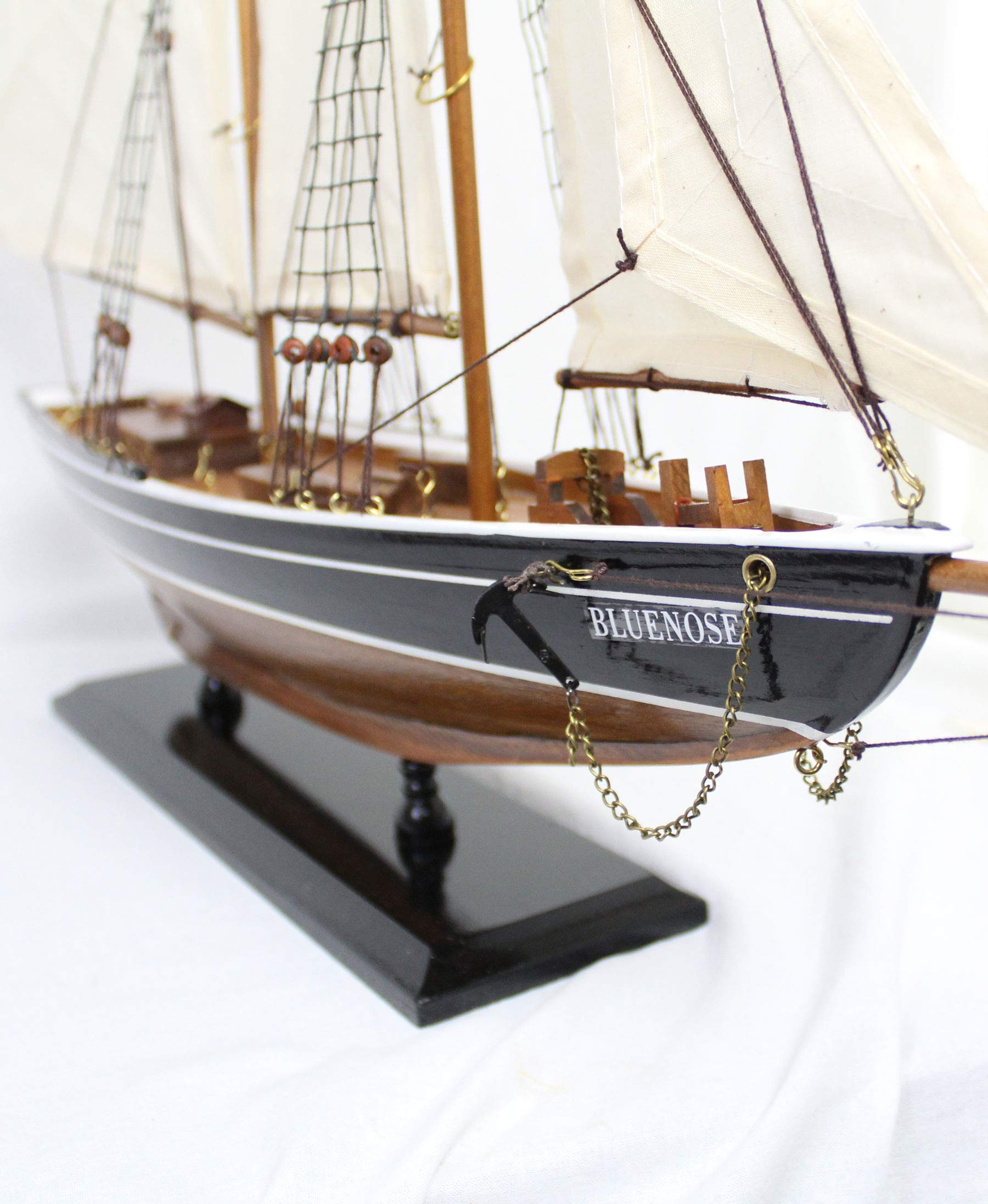 Antica 2000 Nave a vela modello a due piani in legno bluenose canadese