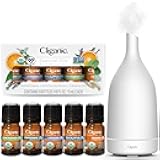 Organic Essential Oils Set (Top 5) + White Ceramic Diffuser