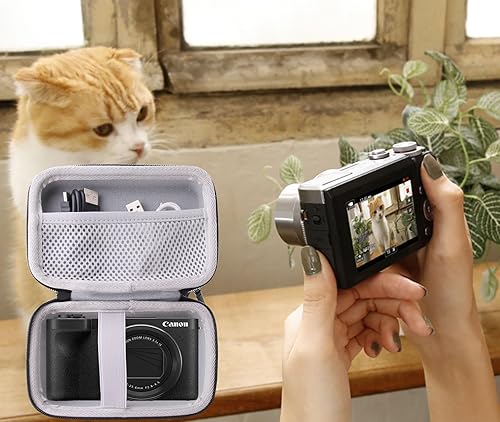 Miniatura 6 de WERJIA Funda rígida y protectora para cámara híbrida Canon PowerShot V1, compatible con cable USB y baterías adicionales