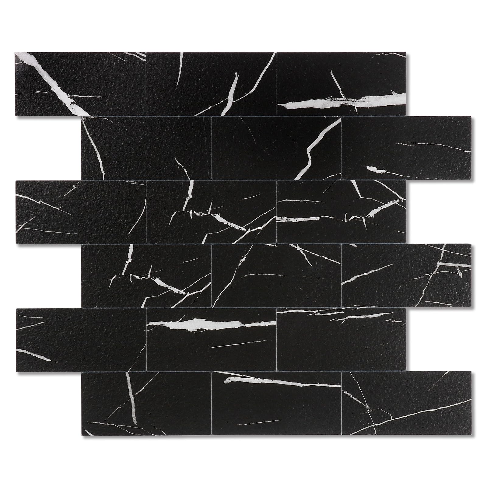2026 New Upgrade Peel and Stick Backsplash Tile, Peel and Stick 11.34" X 11.57" Wall Tile for Kitchen, Bathroom, Fireplace, Laundry (Black Rocks, 10 Packs)