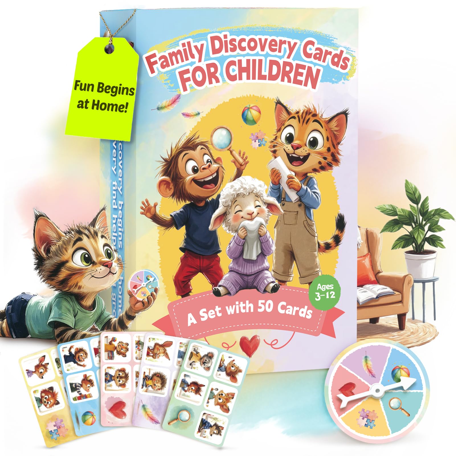 Montessori Discovery Cards for Kids 4+, Multicoloured, 12cm x 8cm x 0.1cm