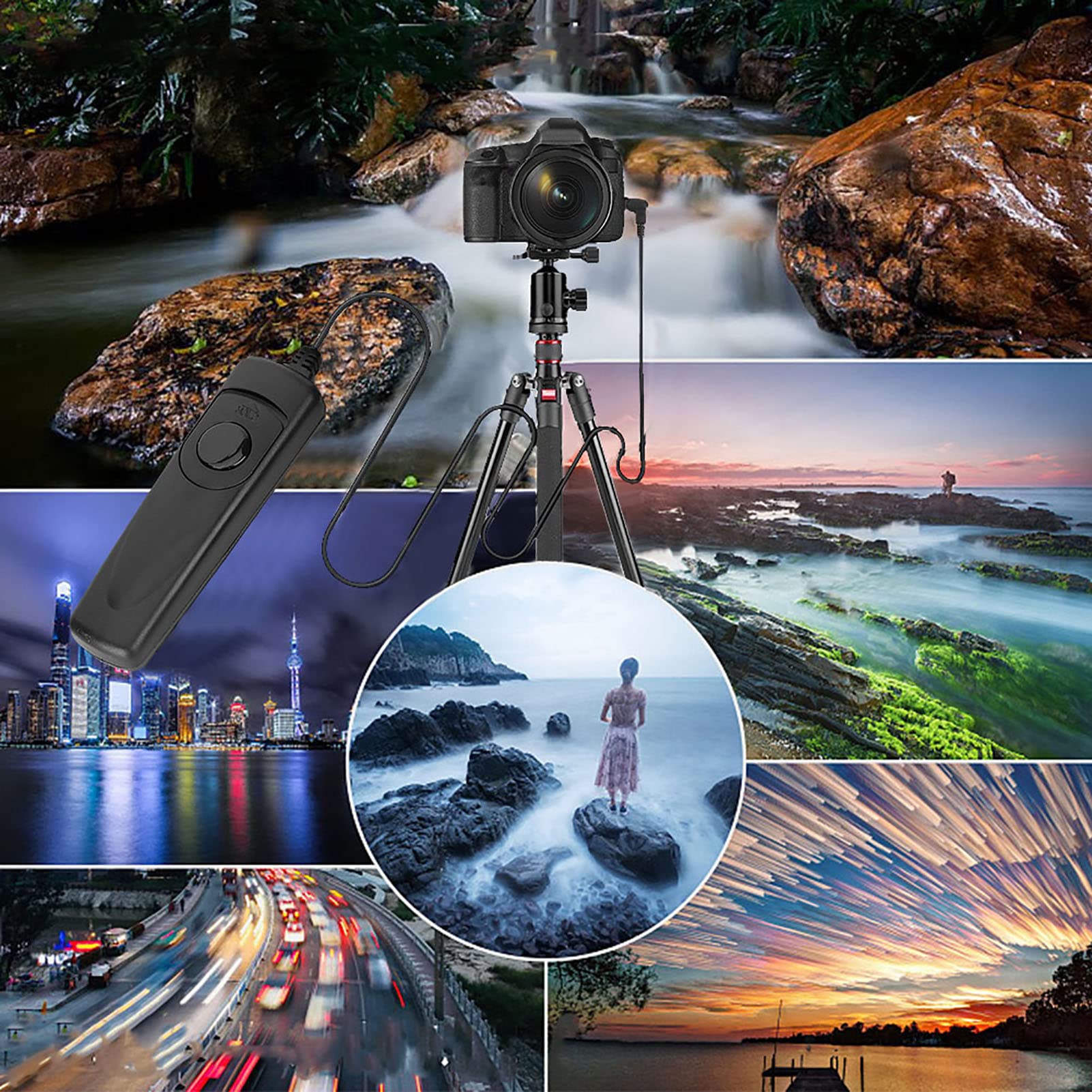 SLR Camera Shutter Release, Shutter Release Remote Trigger with Portable Handle Plastic Shutter Release Remote Control for Commercial Photography