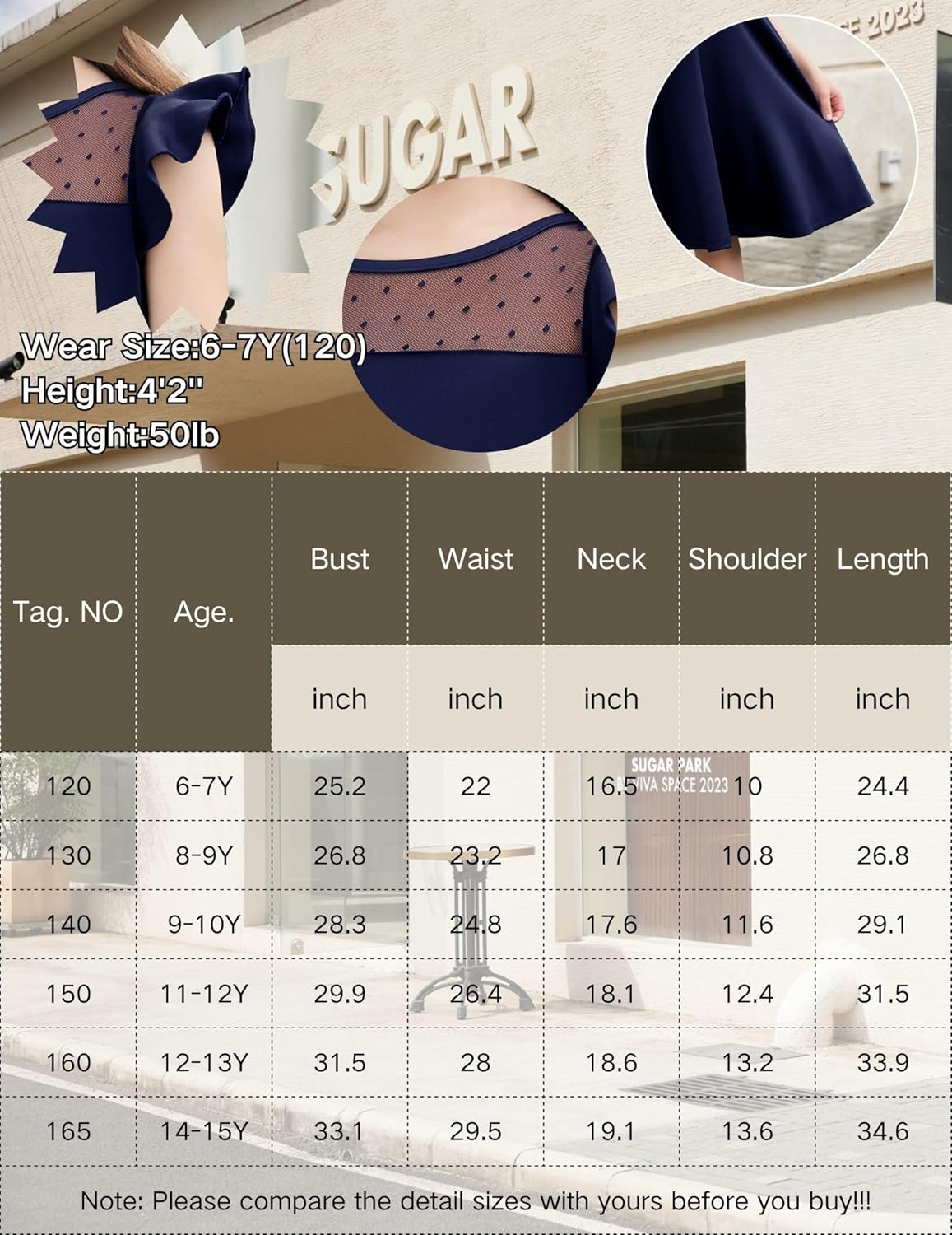 Flypigs Girls Dresses Summer Formal Party Wedding Ruffle Sleeve Mesh Knee Length A Line Dress with Pockets - Image 6