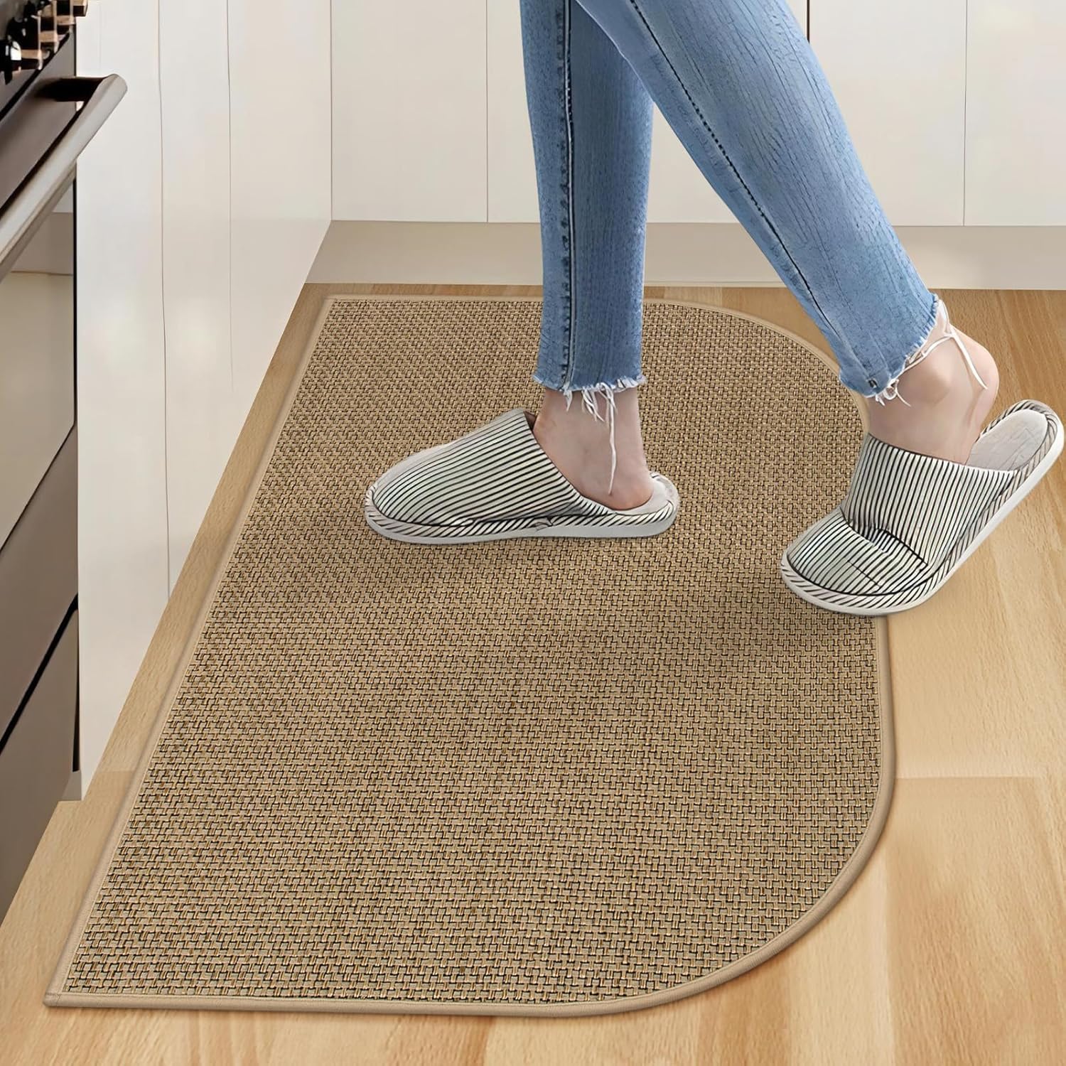 KIMODE Washable Kitchen Rugs Non Slip, Farmhouse Half