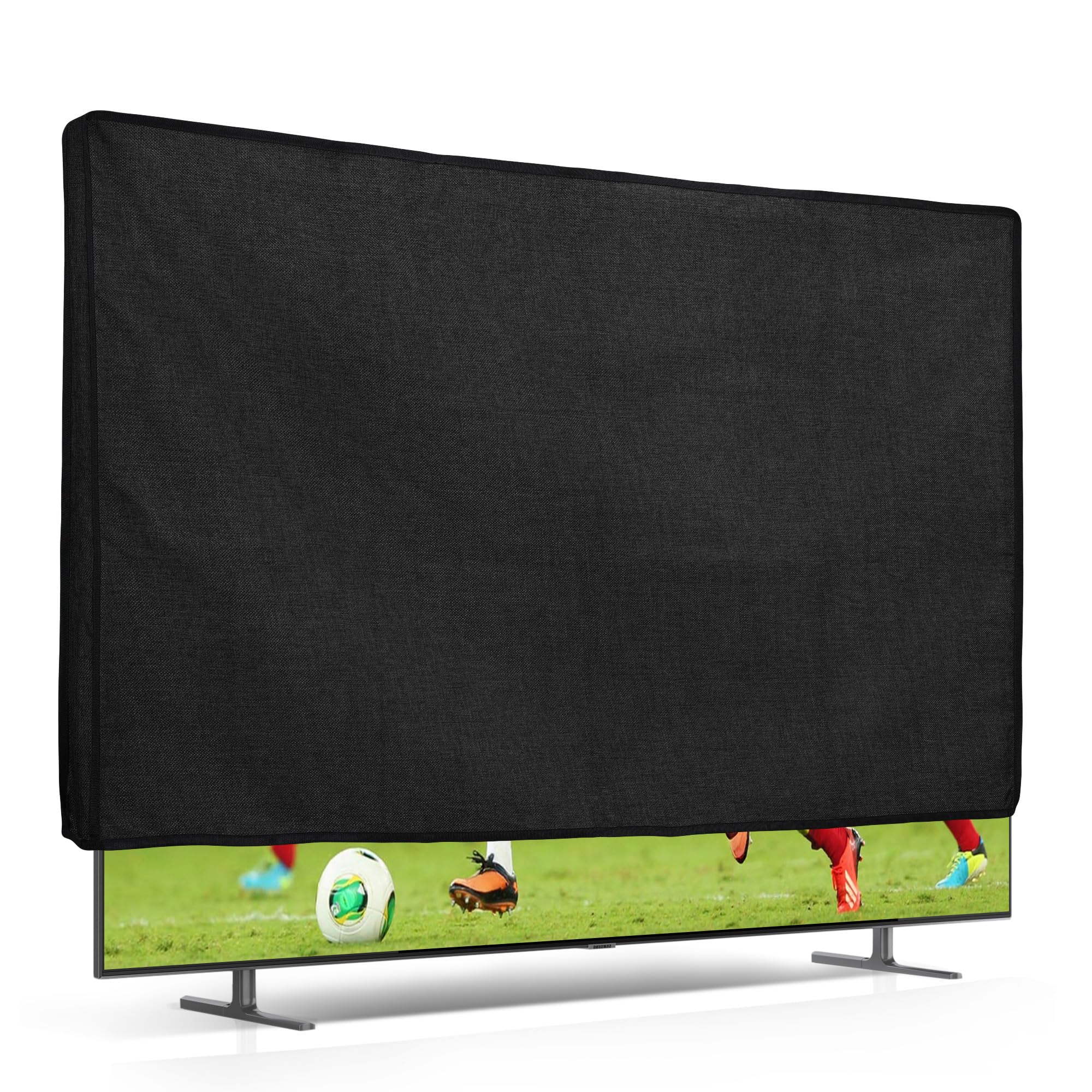 kwmobile Housse écran TV 65" Protection télévision lin noir