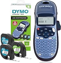 Dymo LetraTag LT-100H Label Maker Starter Kit | Handheld Label Printer Machine | with PlasticPaper & Clear Label Tape | Ideal for Office or Home