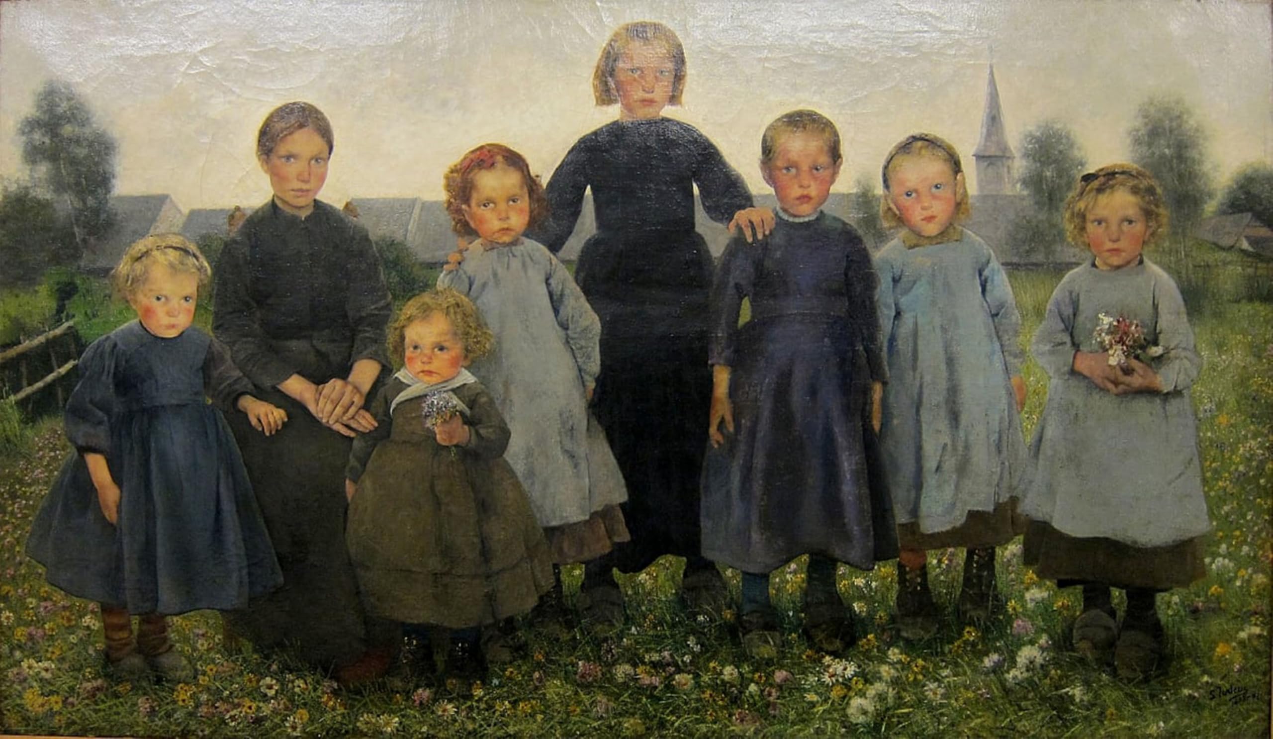 Serendipitp Girls No Frame Aesthetic Poster Photo Wall Print Retro Picture The Of The Series The Ages Of The Peasant By Léon Frédéric Modern Wall Artwork For Home Decor 60X90cm