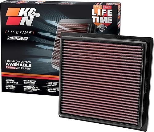 KN Filtro de aire del motor aumenta la potencia y el remolque lavable premium filtro de aire de repuesto compatible con JeepDodge SUV V6V8 2010-2019