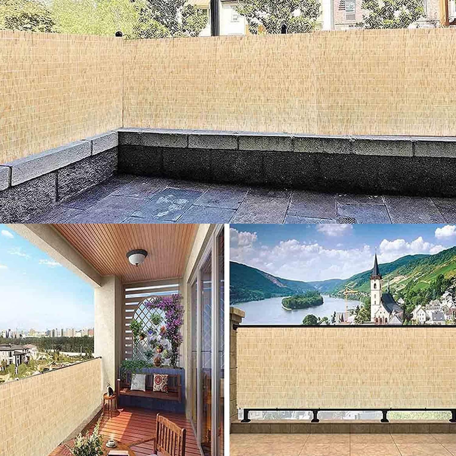 Bambusowe ogrodzenie do ogrodu balkonu patio na zewnątrz 70% blokada dekoracyjne rolki ogrodzeniowe 1,3 m x 5,2 m wysokiej jakości materiał łatwa instalacja i konserwacja