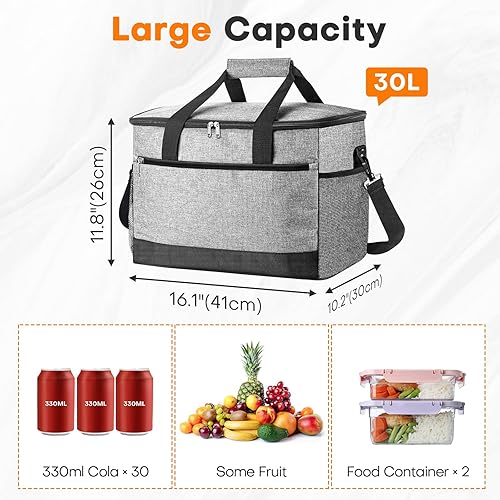 Miniatura 2 de Bolsas enfriadoras plegables aisladas, 48 latas, enfriador suave con bolsillo frontal con cremallera y correa para el hombro, refrigeradores